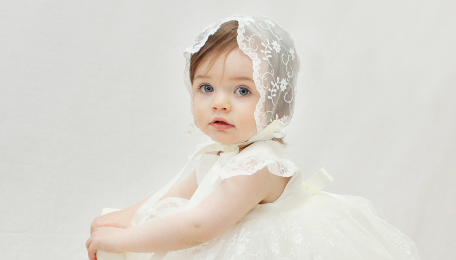 Teter Warm Petal Organza Baptism Dress - BS21 – Sara's Children's Boutique