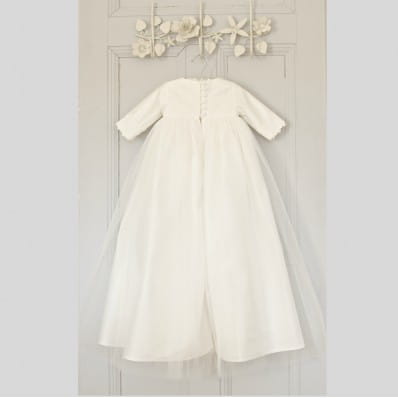 Lisa Christening Gown with tulle skirt
