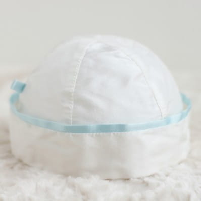 boys hat with satin ribbon trim