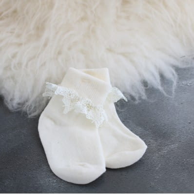 Butterfly Lace Trimmed Socks