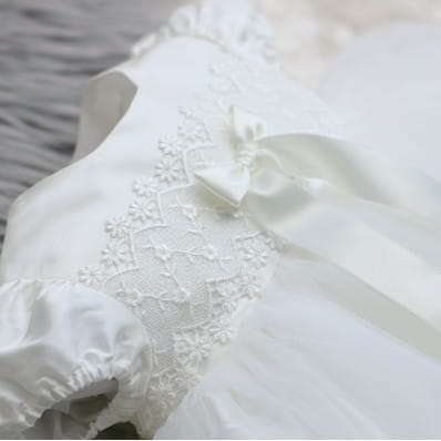 Lola baptism dress front detail