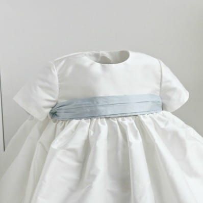 Echo silk Christening gown front detail