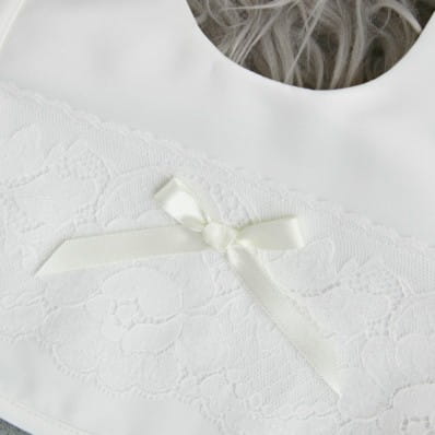 Duchesse satin Christening bib