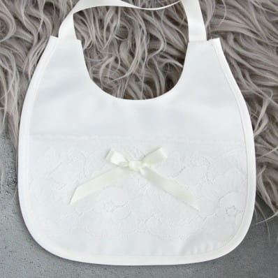 satin Christening bib