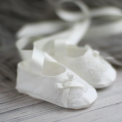 Mila Silk and lace baby ballet shoes