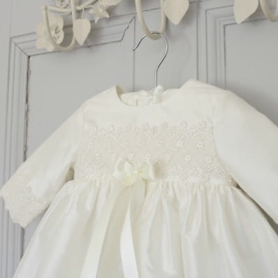 Lara baptism dress with long sleeves