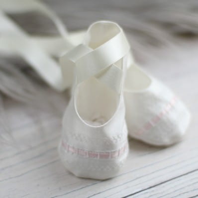 silk baby Christening shoes