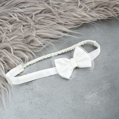 Satin christening headband