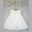 Luisa silk Christening dress with tulle overskirt