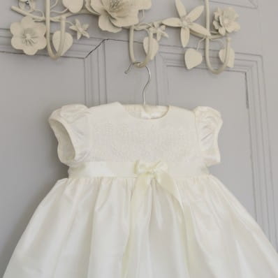 Silk and lace baptism dress