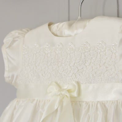 Christening dress for baby girl in silk