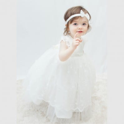 Silk and lace Christening dress