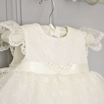 Ava Christening Gown - Applique Detail