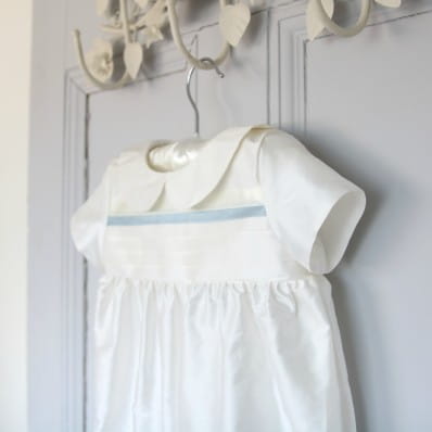 Jackson short leg Silk Christening romper