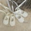 ivory and white christening booties