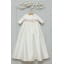 Baptism Gown with Long Sleeves - Ivory/pink