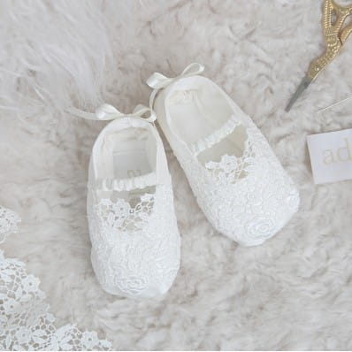 Evelyn Christening Booties
