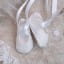 Olivia Christening Booties - White