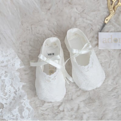 Rose Christening Booties