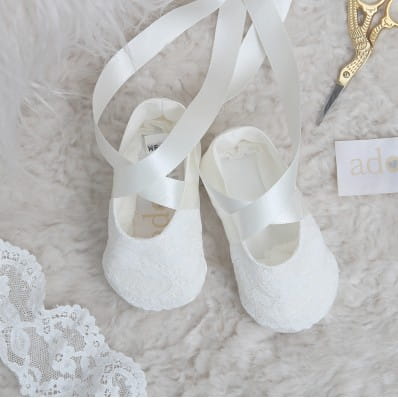 Scarlett baptism booties