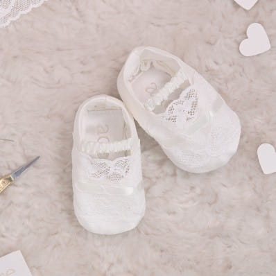 Violet Christening Booties