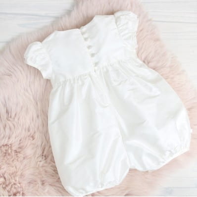 Alba Christening Romper - Back