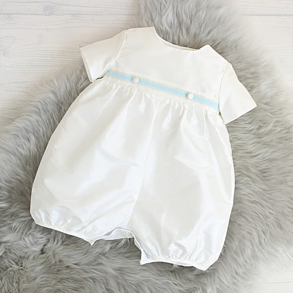 boys christening romper