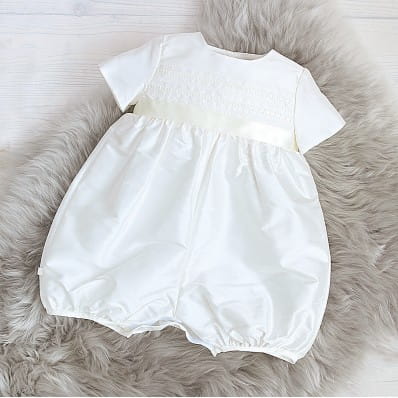 Venice boys christening romper - front