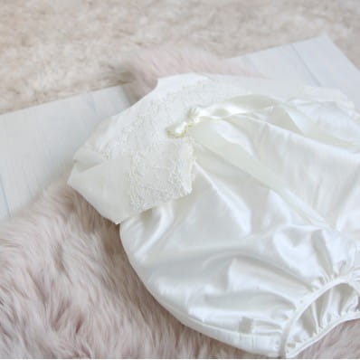 Girls Christening Romper - Lara