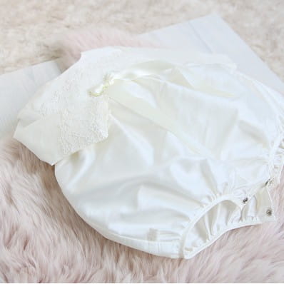 Girls Christening Romper - Lara