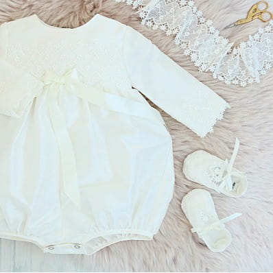 Girls Christening Romper - Lara