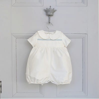 Jackson short leg Silk Christening romper