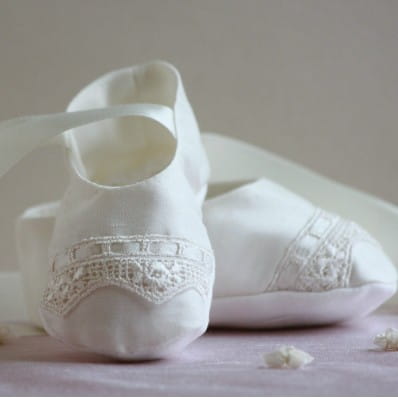 Silk baby ballet shoes