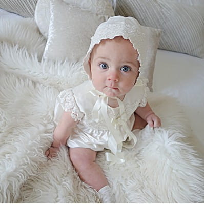 Lucy romper and bonnet