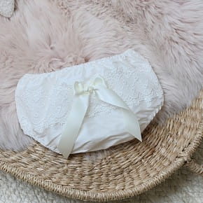 Silk & Lace Nappy Cover with Bow | Lucy