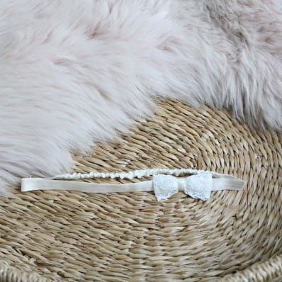 Rose Christening headband