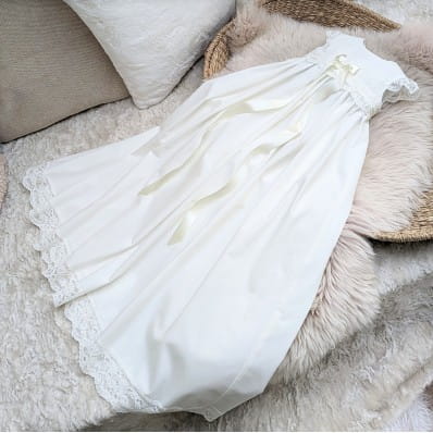 Cotton and lace baptism gown