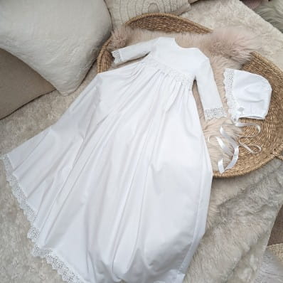 Ophelia Cotton and Lace Christening gown
