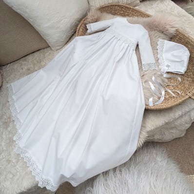 Ophelia Cotton and Lace Christening gown