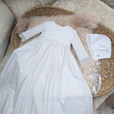 Ophelia Cotton and Lace Christening gown