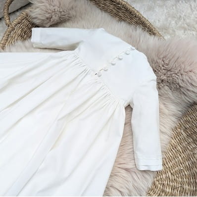 Cotton Christening Gown - back detail