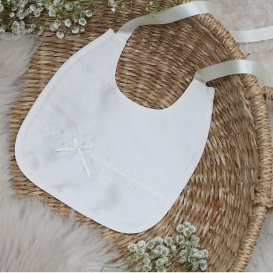 Evie baptism bib