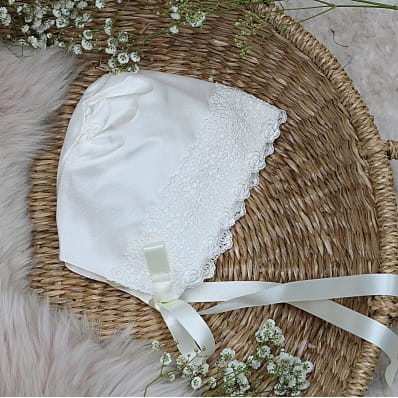 silk Christening bonnet
