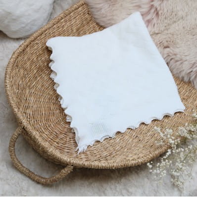 White Cotton Christening Shawl