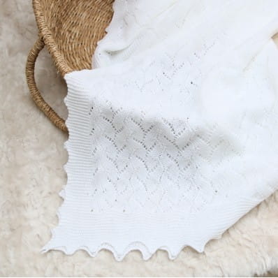 White Cotton Baptism Shawl