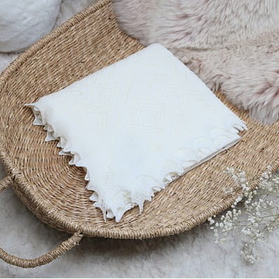 GHHurt Merino Wool Christening Shawl