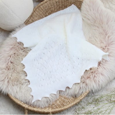 Butterfly Lace Christening Shawl