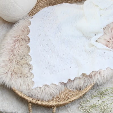 Butterfly Lace Christening Shawl