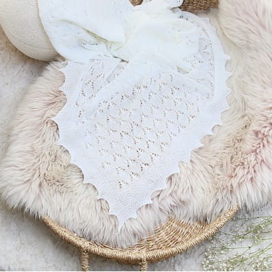 Butterfly Lace Christening Shawl