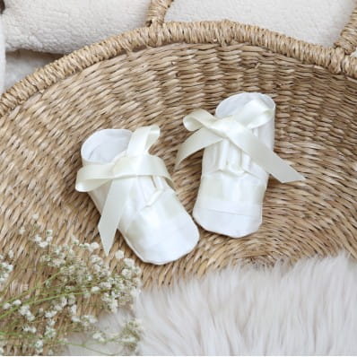 Boys Echo Christening Booties